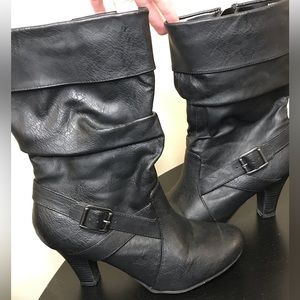 Faded Glory High Heeled Black Boots